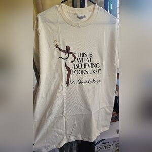 Cream Graphic T-Shirt with Inspirational Quote